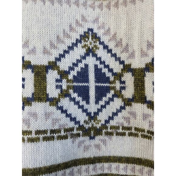 J Crew Pale Blue Wool Mohair Nordic Fair Isle Ski Pullover Sweater Women's Small - Picture 10 of 12